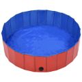 vidaXL Skladací bazén pre psov červená 120x30 cm PVC