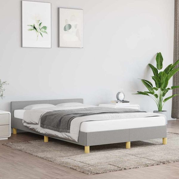 vidaXL Posteľ bez matraca bledosivý 120x200 cm látka