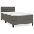 vidaXL Posteľný rám boxspring s matracom tmavosivý 90x200 cm zamat