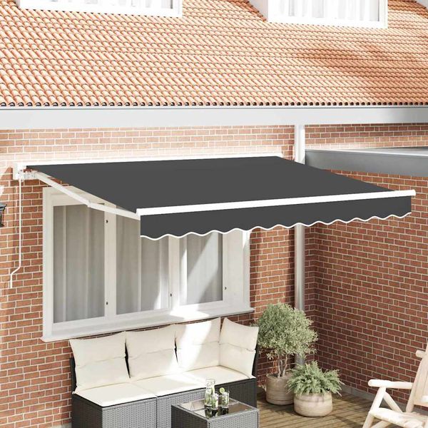 vidaXL Rám markízy Antracit 250 x 200 cm Polyester s PU povrchom