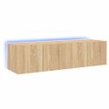 vidaXL TV nástenné skrinky s LED svetlami 2 ks dub sonoma 60x35x31 cm