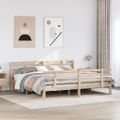 vidaXL Posteľný rám s čelom 200x200 cm masívna borovica