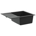 vidaXL Drez Čierna 620 x 500 mm 80% Kvárc a 20% Živica