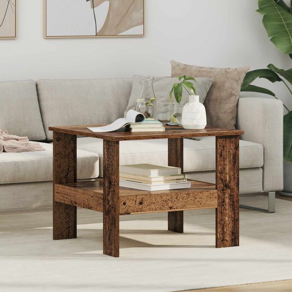 vidaXL Konferenčný stolík Staré drevo 57 x 55 x 45 cm Kompozitné drevo