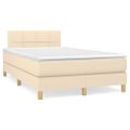 vidaXL Boxspring posteľ s matracom krémový 120x200 cm látka