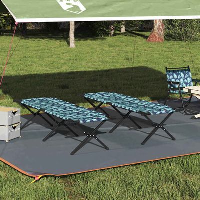vidaXL Skladacia kempingová posteľ List 2 ks Les 193 x 69 x 45 cm