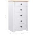vidaXL Komoda biela 46x40x89 cm borovicový masív Panama Range
