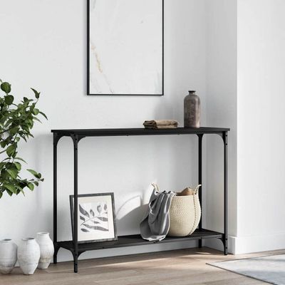 vidaXL Konzolový stolík čierny 101x30,5x75 cm kompozitné drevo