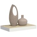 vidaXL Plávajúca nástenná polica dub a biela 40x23,5x3,8 cm MDF