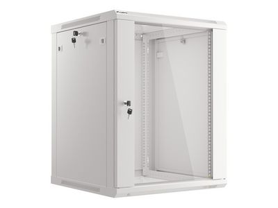LANBERG 19'' RACKOVÁ SKRIŇA PRO MONTÁŽ NA STENU 15U/600X600 (FLAT PACK) S PROSKLENÝMI DVERAMI ŠEDÁ V2c
