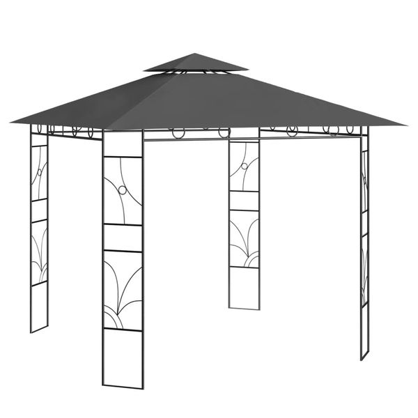 vidaXL Altánok 3x3x2,7 m antracitový 160 g/m²