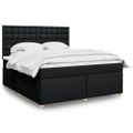 vidaXL Posteľný rám boxspring s matracom čierny 180x200 cm látka