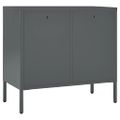 vidaXL Komoda antracitová 75x35x70 cm oceľ a tvrdené sklo