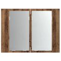 vidaXL LED zrkadlová skrinka staré drevo 60x12x45 cm kompozitné drevo