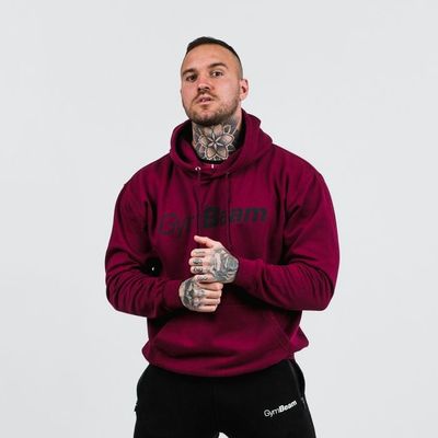Mikina PRO Hoodie Burgundy - GymBeam, veľkosť S