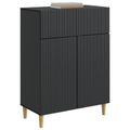 vidaXL Servírovacia skriňa Čierna 66 x 34,5 x 90 cm Kompozitné drevo