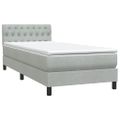 vidaXL Posteľný rám boxsping s matracom bledosivý 90x220 cm zamat