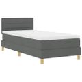 vidaXL Posteľ s pružinovým rámom Tmavo šedá 90 x 200 cm látka