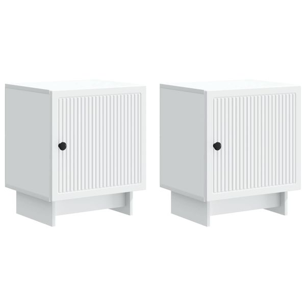 vidaXL Nočný stolík 2 pcs Biela 43 x 34,5 x 50 cm Kompozitné drevo