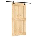 vidaXL Posuvné dvere 100 x 210 cm Prírodná a čierna