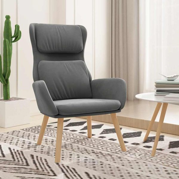 vidaXL Relaxačné kreslo tmavosivé zamat