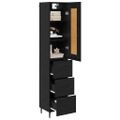 vidaXL Highboard Čierny dub 34,5 x 34 x 180 cm Kompozitné drevo