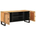vidaXL TV skrinka s dverami Hnedá 105 x 33 x 46 cm Masívne mango drevo