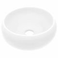 vidaXL Luxusné umývadlo, okrúhle, matné biele 40x15 cm, keramika