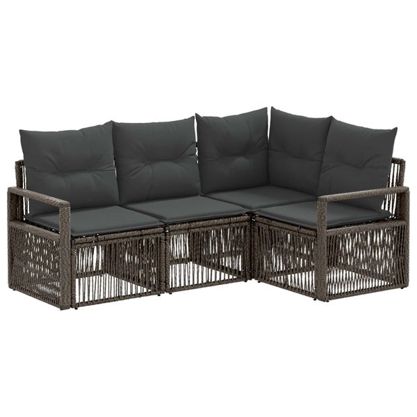 vidaXL Súprava záhradných pohoviek 4 pcs Sivá polyratan