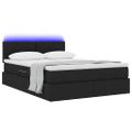 vidaXL LED úložná posteľ s matracom Čierna 140 x 190 cm Látka