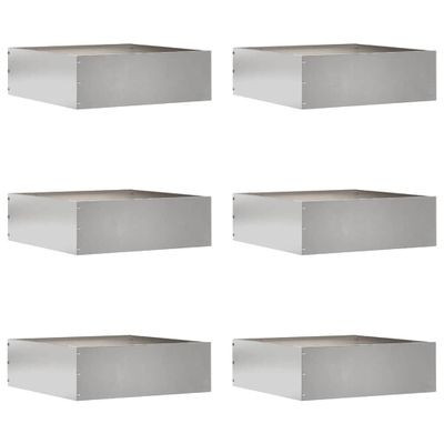 vidaXL Obrubník trávnika 6 ks 40 x 40 x 13 cm Nehrdzavejúca oceľ