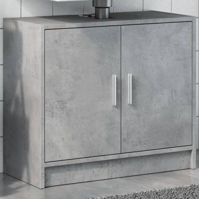 vidaXL Skrinka pod umývadlo betónovo sivá 63x29x55 cm kompozitné drevo