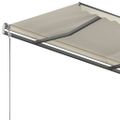 vidaXL Samostatne stojaca ručne zaťahovacia markíza 350x250cm krémová