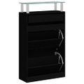vidaXL Botník čierny 63x24x104 cm spracované drevo