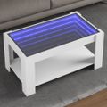 vidaXL Konferenčný stolík s LED biely 93x53x45 cm kompozitné drevo