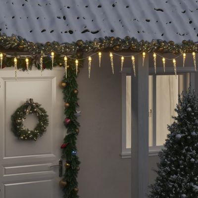 vidaXL Vianočné cencúľové svetlo 100 LED diód teplá biela 10 m akryl PVC