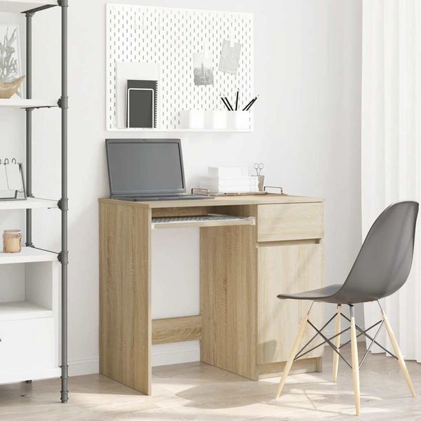 vidaXL Stôl dub sonoma 86x49x76 cm kompozitné drevo