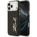 Karl Lagerfeld puzdro PU koža s logom Karl a kovovými tlačidlami fotoaparátu pre iPhone 17 Pro Max čierna