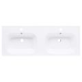 vidaXL Vstavané dvojité umývadlo biele 1205x460x145 mm SMC