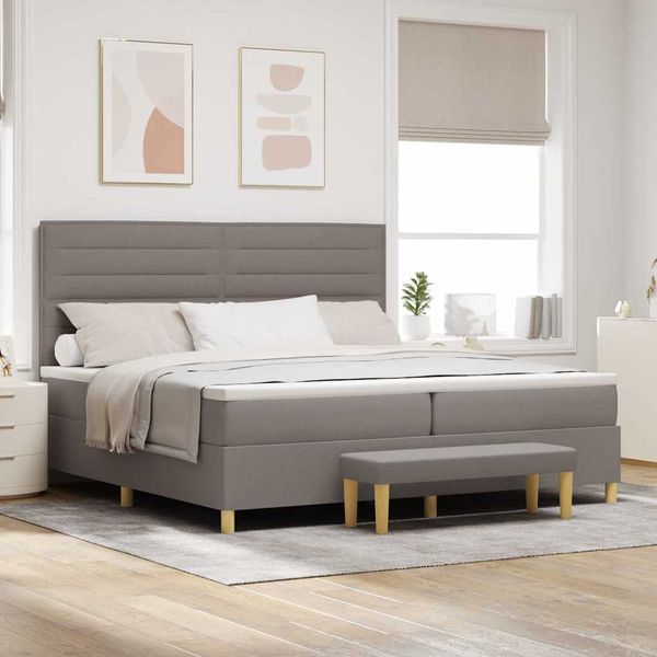 vidaXL Posteľ s pružinovým rámom Sivohnedá 200 x 200 cm látka