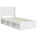 vidaXL Posteľový rám s úložným priestorom a čelom Biela 100 x 200 cm