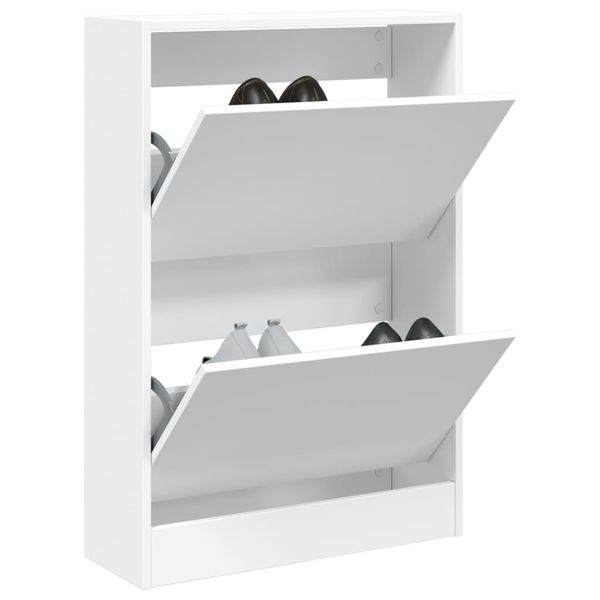vidaXL Botník biely 60x21x87,5 cm kompozitné drevo