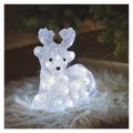 LED vianočný jelenček, 27 cm, vonkajší aj vnútorný, studená biela, časovač