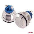 Spínač plochý oceľový ON/OFF 19mm 5A 12/230V AMiO-04474