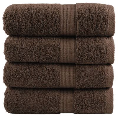 vidaXL Prémiové umývacie utierky SOLUND 4 ks hnedé 30x30 cm 600 g/m²