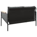 vidaXL Záhradná lavica s vankúšmi 116 cm čierna oceľ