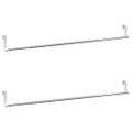 vidaXL Záclonové koľajnice 2 ks biele a strieborné 60-105 cm hliník