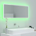 vidaXL LED kúpeľňové zrkadlo lesklé biele 100x8,5x37 cm akryl