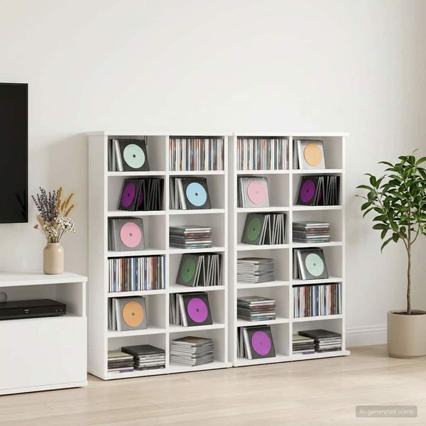 vidaXL CD Skrinka 2 ks Biela 60 x 17 x 92 cm Kompozitné drevo