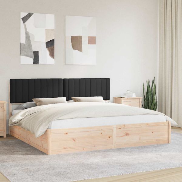 vidaXL Rám postele s čalúneným čelom Čierna 200 x 200 cm